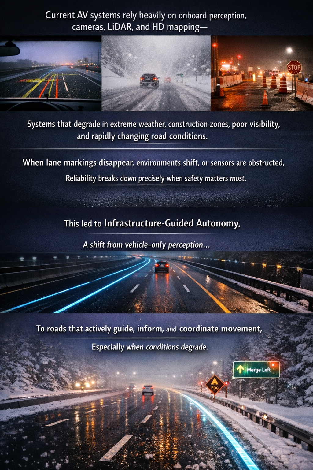 Infrastructure guided autonomy vision
